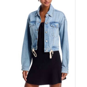 [BLANKNYC] Cropped Denim Jacket with Drawstring Waist | Size M | NWOT | MSRP $98